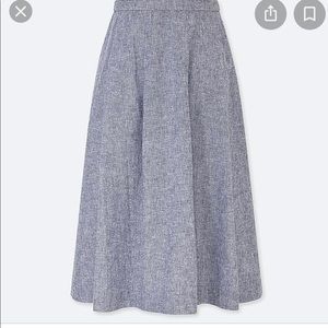 Uniqlo tucked linen midi skirt sz 12